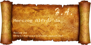 Herczeg Alfréda névjegykártya